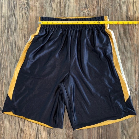 Unbranded Reversible Mens Dazzle Basketball Shorts No Size Tag Blue Gold White - Picture 9 of 9